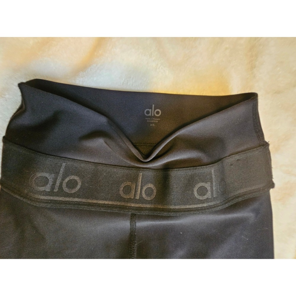 Alo Yoga Navy High Waisted Logo Waistband Leggings XS